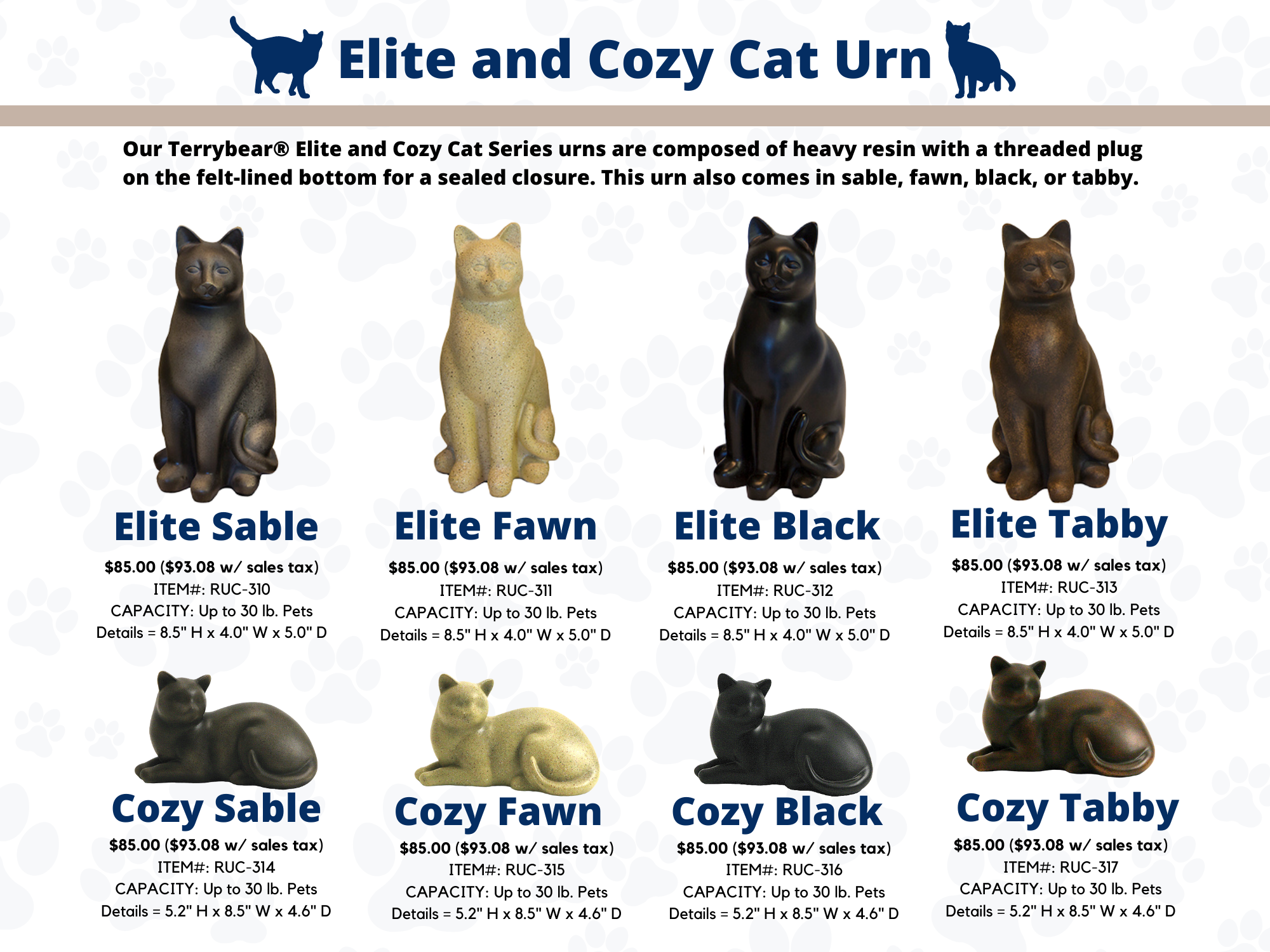 Elite and Cozy Cat Urn